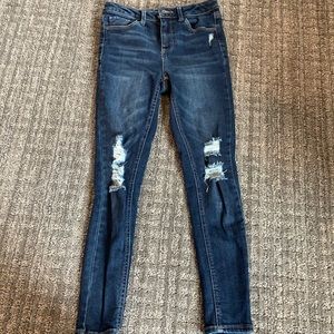 Blue ripped jeans, adjustable waist, Mudd Y10